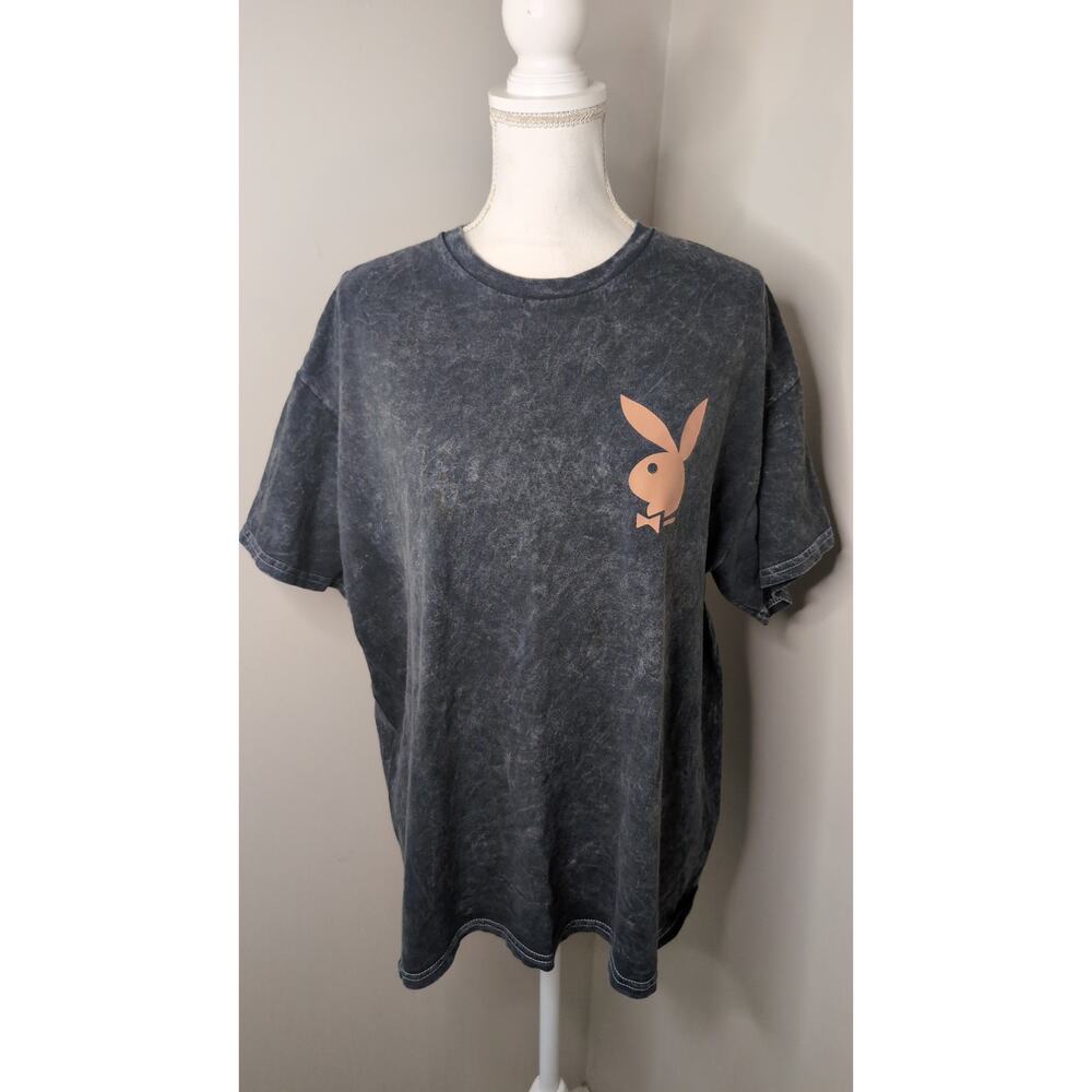 Playboy Acid Wash Graphic Tee XL Oversized Streetwear Bunny Shirt
